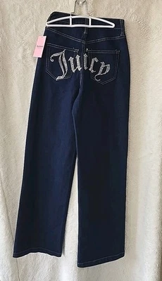 Jeans Juicy Couture 1/25 "Lunita" con estrás hechizo tiro alto pierna ancha nuevos con etiquetas Foto 1 de 4