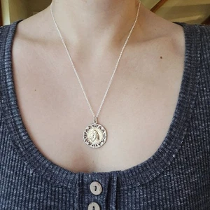 Vintage Ornate Silver & Gold Saint St Anthony Cross Necklace - Picture 1 of 6
