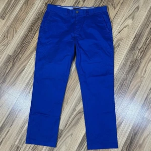 Pantalone chino uomo Tommy Hilfiger misura 34x30 misto cotone blu royal - Foto 1 di 8