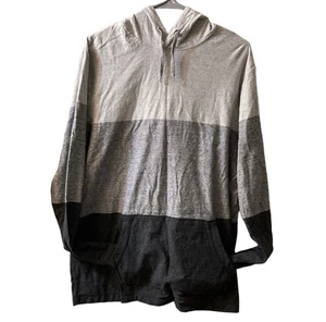 Camisa pulóver con capucha de manga larga azul marino antigua con bolsillo canguro talla grande - Imagen 1 de 2