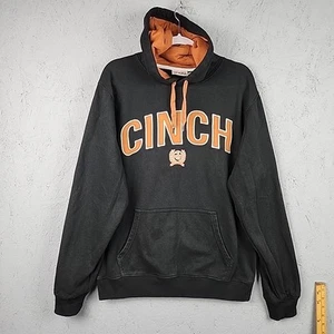 Cinch Hoodie Mens XL Black Embroidered Logo Cowboy Rodeo Western Sweatshirt - Picture 1 of 11