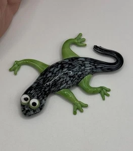 Pier 1 Speckled Glass Figurine Nelson Gecko Lizard Trinket Chipped *** - Picture 1 of 7