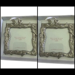 Pottery Barn Silber 3”x3” Natürlicher Zweig Hängen/Ornament Dekorativer Bilderrahmen - Bild 1 von 9