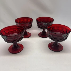 Set 4 bicchieri da sherbet/champagne Noritake Perspective rosso rubino - Foto 1 di 5
