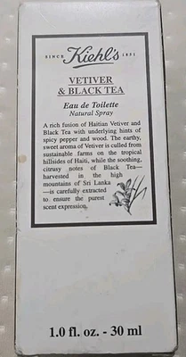 KIEHL'S VETIVER & BLACK TEA 30 ML NIB EDT SPRAY Vintage Excellent Value  - Image 1 of 4