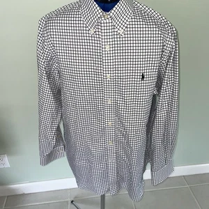 Ralph Lauren Shirt Men Med 16 32/33 Check Classic Fit Button Down Oxford - Picture 1 of 7