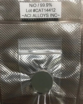 Sputter target: NiO 99.9% pure, 1.0" diameter x 0.125" thick, bonded to copper - Image 1 of 3