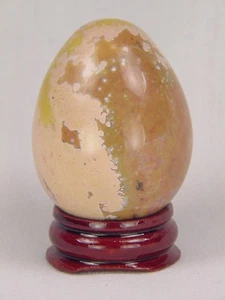 BUTW Madagascar Ocean Jasper Lapidary Carved 34mm X 44mm egg with stand 5086K - Picture 1 of 2