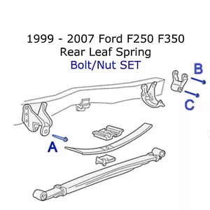 LEAF SPRING REAR BOLT set of 3 1999 - 2007 FORD F250 F350 Super Duty - Picture 1 of 6