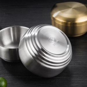 Stainless Steel Soup Bowl Multipurpose Metal Kitchen Serving with Lid Child - Picture 1 of 12