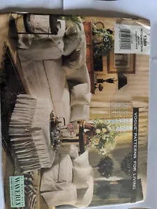 Vogue 1338, 90s Sewing Pattern Slipcovers for Sofa Chair Ottoman Pillows WAVERLY - Picture 1 of 2