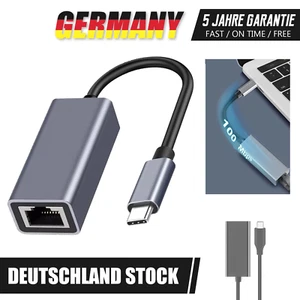 USB C auf Ethernet Adapter Typ C auf RJ45 Netzwerkadapter Gigabit LAN Büchse - Bild 1 von 7