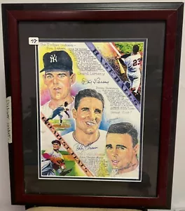Don Larsen, Bobby Thomson and Johnny Vander Meer Signed 11x16 Litho Auth. Framed - Picture 1 of 5