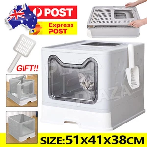 Self-Cleaning Hooded Cat Litter Box Enclosed Large Kitty Toilet Box Tray Refills - Picture 1 of 10