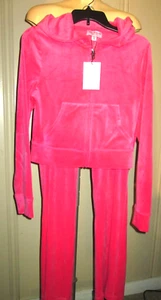 Juicy Couture Velour Bling track suit Hoodie Pants-SZ M-Party Pink-NWT-RE 199.00 - Picture 1 of 11