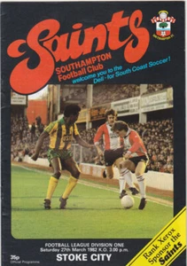 1981/82 SOUTHAMPTON V STOKE CITY 27-03-1982 DIVISION 1 - Picture 1 of 1
