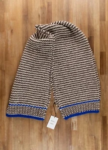 BOTTEGA VENETA brown white blue chunky zig zag wool scarf authentic NWT designer - Picture 1 of 5
