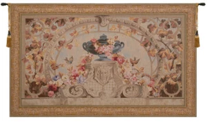 Beauvais II French Floral Tapestry Wall Hanging - Elegant Vintage-Style New Deco - Picture 1 of 5