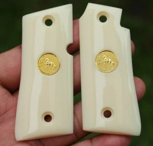 Colt Mustang 380 Pocketlite Grips Custom Imitation Ivory # Random Gold - Picture 1 of 11