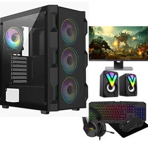 Fast Gaming Intel Quad Core i7 16GB RAM 1TB + 120GB SSD Nvidia GT 710 PC Bundle - Picture 1 of 5