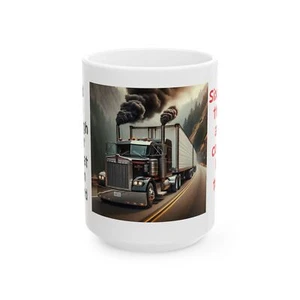 Retro Kenworth Truck Ceramic Mug, Gift for Truckers, Coffee Cup, Vintage Truck - Picture 1 of 5
