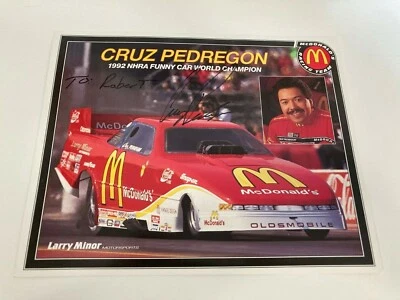 1994 Cruz Pedregon signed McDonald's Oldsmobile Cutlass Funny Car NHRA postcard - Image 1 of 2