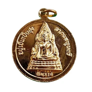 Colgante amuleto tailandés Chinnarat dorado Buda Rey Rama V suerte riqueza - Imagen 1 de 9