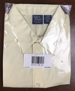 John Blair Men's Yellow 2XL Short Sleeve Shirt. NEW 55102-08 65/35% Poly/Cotton - Picture 1 of 3