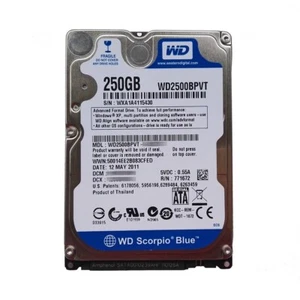 Western Digital 250GB WD2500BPVT 5400RPM SATA 2.5" Laptop HDD Hard Disk Drive - Afbeelding 1 van 5