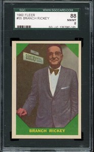 1960 Fleer Baseball #55 Branch Rickey SGC 8
