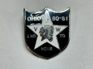 VFW Veterans Foreign Wars Lapel Pin MOC MOCA Ohio 2nd to None 1980-1981 Indian - Picture 1 of 2