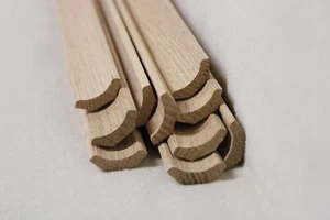 (a56)  10Stk 100cm Hohlkehlleiste massiv Eiche 20x20mm Hohlkehle Holzleiste - Bild 1 von 2