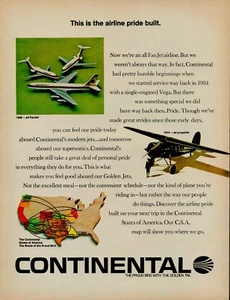 1968 CONTINENTAL AIRLINES Planes Proud Bird With Golden Tail Vintage Print Ad - Picture 1 of 8