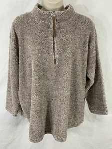 MAURICES Plus 2 (2X 20W 22W) maglione girocollo finto pile peluche marrone 1/4 zip - Foto 1 di 14