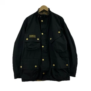 Chaqueta Barbour International Negra Hecha en Túnez Usada Raspado - Imagen 1 de 4