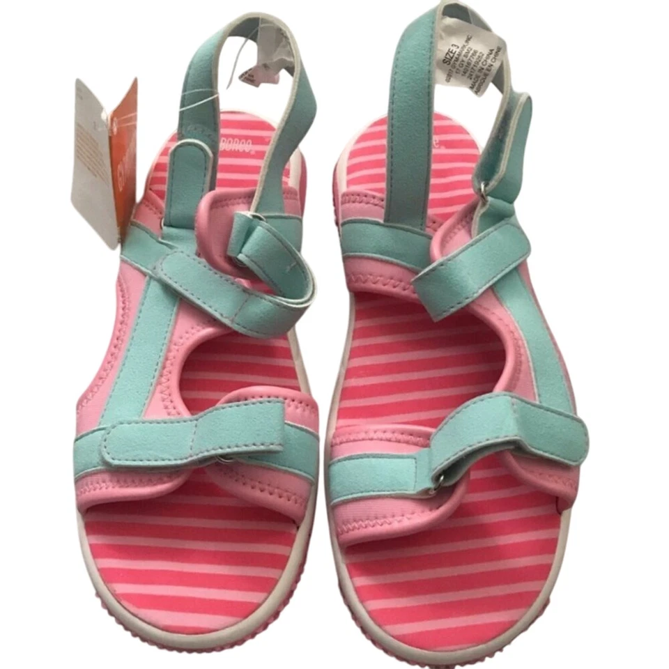 NUEVO CON ETIQUETAS Sandalias Gymboree Niñas Talla 3 (Niño Grande) Jungle Brights Rosa Azul Verano NUEVO Foto 1 de 1