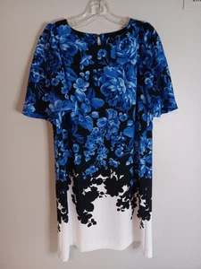 Ann Taylor Blue Rose Floral Tunic Dress Sz 10 - Picture 1 of 4