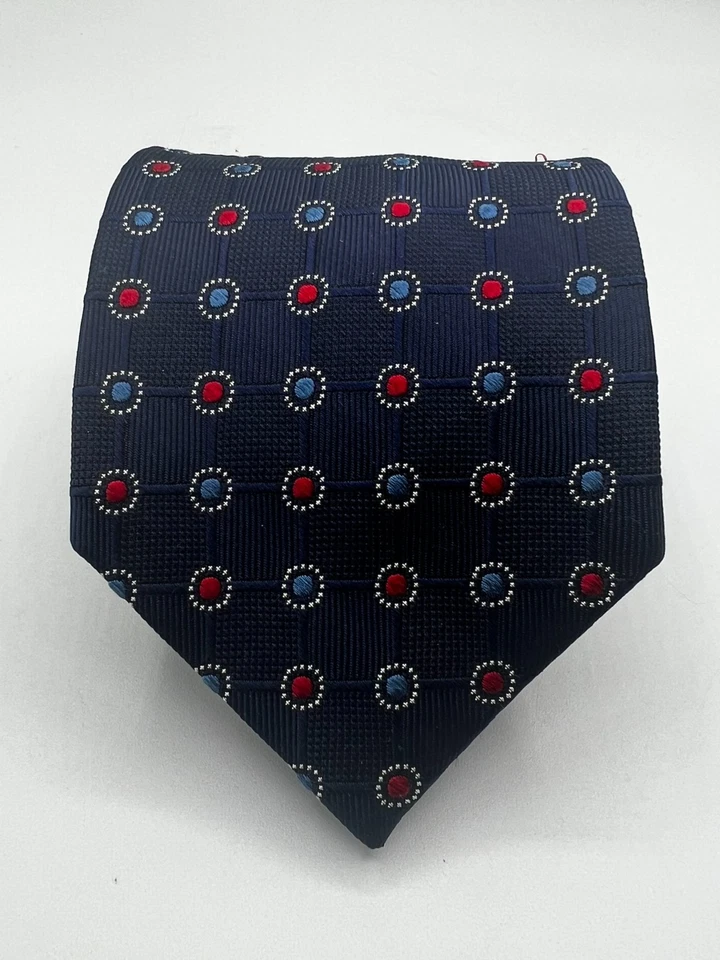 JOS. A. Gravata masculina designer 100% seda BANK RESERVE GEOMÉTRICA C:3,5" L:59,25" - Imagem 1 de 4