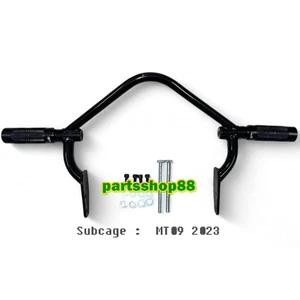 Yamaha MT09 2023 Subcage Guard Bar Stunt Part Foot Step Pegs Steel Black - Picture 1 of 6