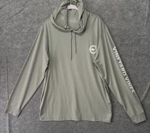 Vineyard Vines Performance Hoodie Mens Sz M Gray Logo Lightweight Stretch - Picture 1 of 8