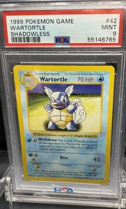 GIOCO POKEMON 1999 WARTORTLE SHADOWLESS #42 PSA 9 - Foto 1 di 2