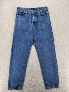 boohoo MAN jean's size 30 button fly men's jeans whiskered logo - Picture 1 of 12