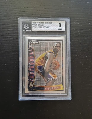 1996-97 Topps Chrome Kobe Bryant Youthquake #YQ15 BGS 8 - Image 1 of 2