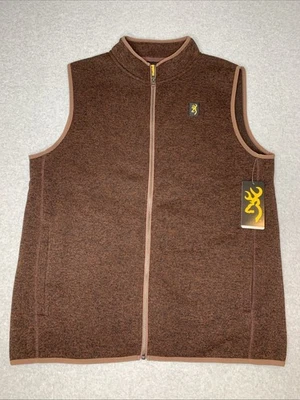 New Browning Casual Sportswear Fleece Vest Size Large Brown With Pockets NWT - Image 1 of 4
