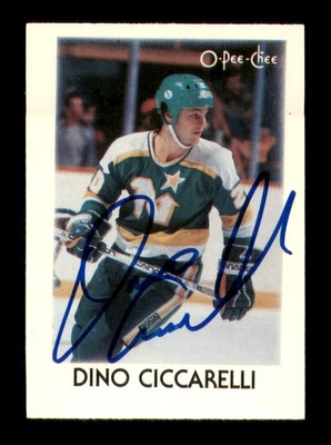 Dino Ciccarelli Signed 1987-88 O-Pee-Chee Minis Card 7 Minnesota North Stars - Image 1 of 2
