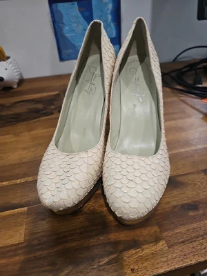 ZAPATOS DE PREA Rosa Beige Marrón Cuero Zapatos de Corte Tacones de aguja Talla 42 A22 Foto 1 de 2