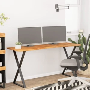 Natural Acacia Wood Desk Top 140x50x2.5 cm Rectangular Easy-Clean Surface - Foto 1 di 5