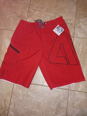 Matix Gabe Kling Signature Series Red/Black Surf Board Shorts Sz 28 + BioBag NWT - Image 1 of 4