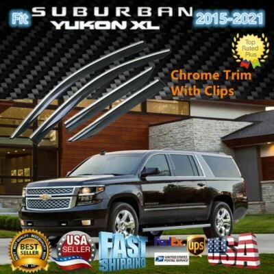 Para Chevy Suburban 1500 GMC Yukon XL 2015-2021 visera de ventana protectores de sol/lluvia Foto 1 de 4