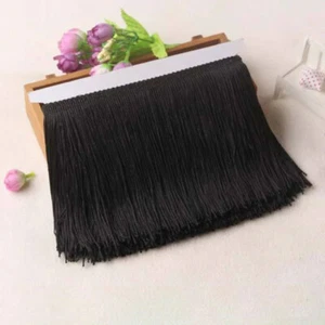 10cm 15cm 20cm 30cm 50cm SCHWARZ Quaste Fransenborte Umrandung Basteln Lampenschirm Gatsby - Bild 1 von 3